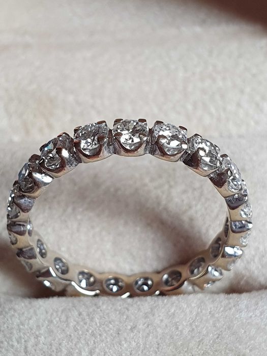 Unicat Extravagant Eternity Memory aur alb18k diamante naturale 2ct