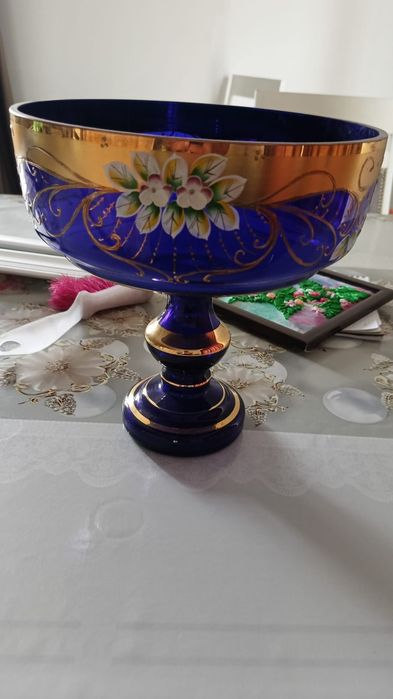 Фруктница богемское стекло