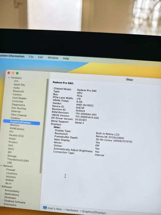 iMac 27" Retina 5K  – i5 3.8GHz – 32GB RAM – 2.1TB Fusion Drive