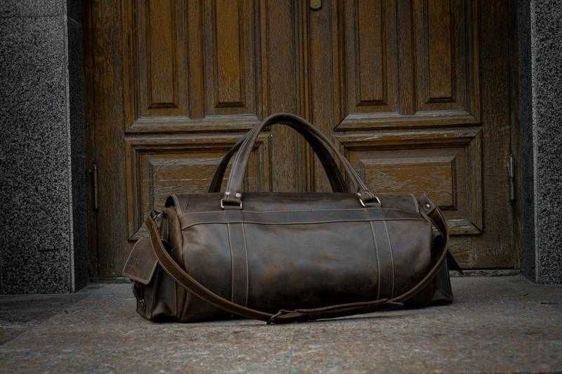 Geantă din piele naturală. Geantă de voiaj. Travel Bag. Gym Bag. Leather Duffel Bag. Geantă de sală