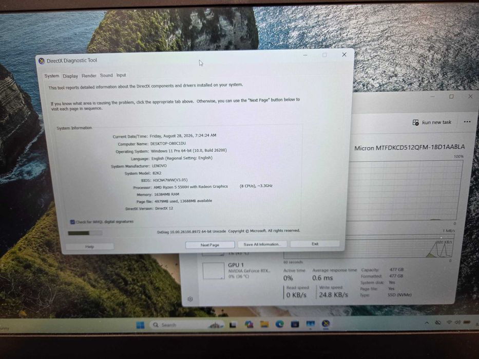 Hope Amanet P10/Laptop Lenovo Ideapad Gaming 3 Ryzen 5 RTX 2050 SSD