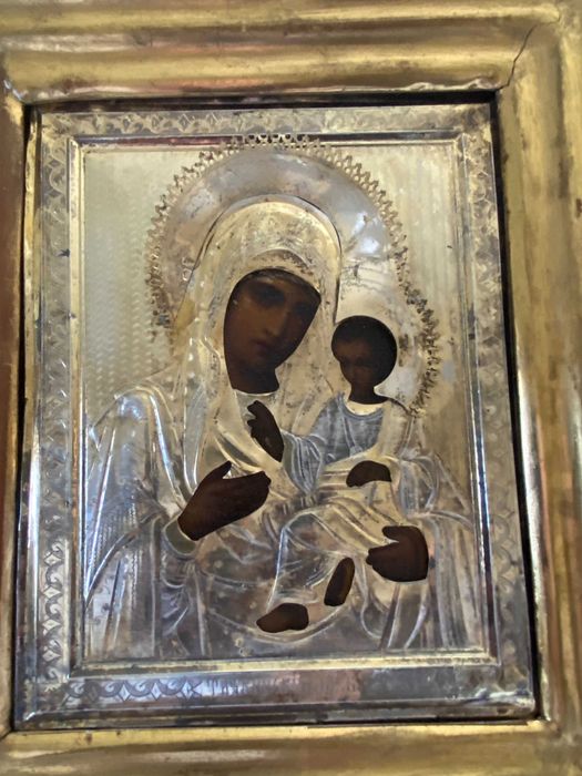 Icoana argint aurit in kiot