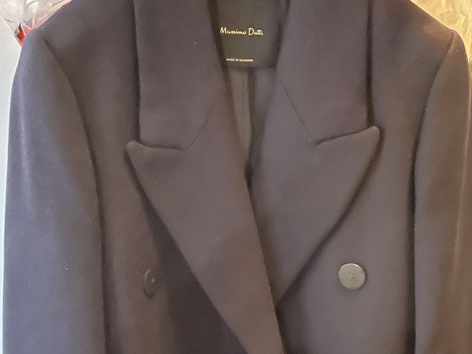 Palton de iarna elegant, bleumarin inchis Massimo Dutti XS