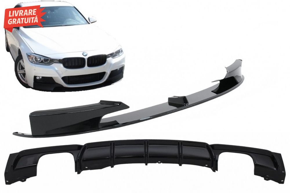 Difuzor Bara Spate Evacuare Dubla cu Prelungire Bara Fata Negru Lucios