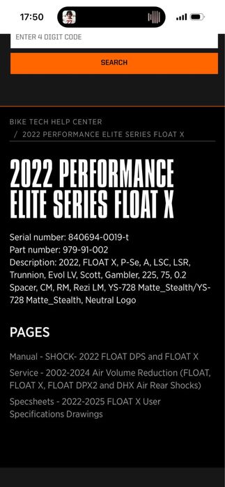 Suspensie Fox float X 225x75