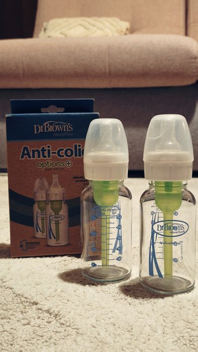 Бебешки шишета Dr. Brown's Anti-colic Options+ – стъклени (2 бр.)