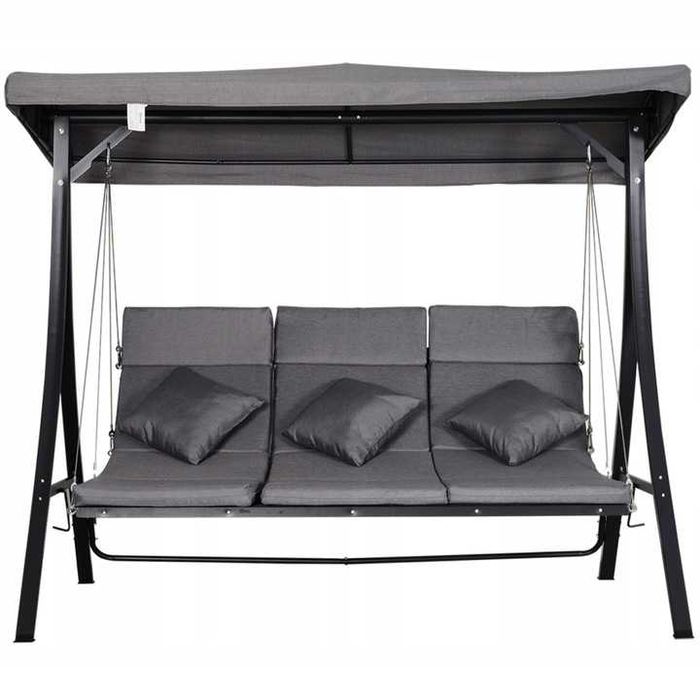 Градинска люлка 3 местна сива лукс колекция ПРОМОЦИЯ