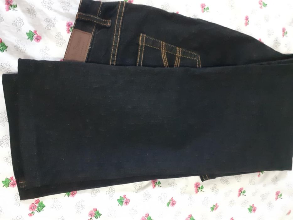 Blugi Jeans stretch cu talie semi inalta, drepti masura 38