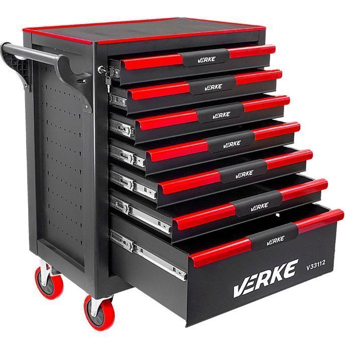 Dulap metalic neechipat pentru scule cu 7 sertare - verke