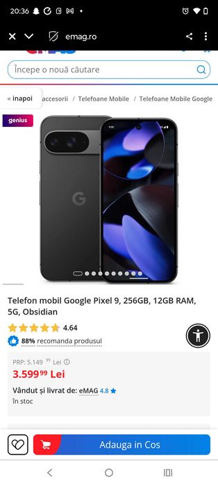 Vând Google Pixel 10 nou sigilat preț 3000 de lei negociabil
