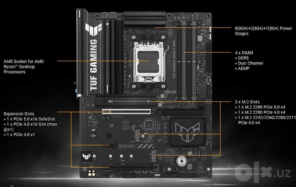 ASUS TUF Gaming B850-E WiFi 6e+AMD Ryzen 5 7600