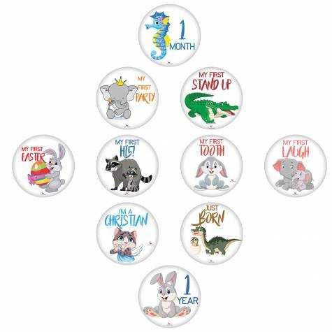 Pachet Paturica Foto Bebelusi cu 20 Stickere 'My First' si 20 'Funny'