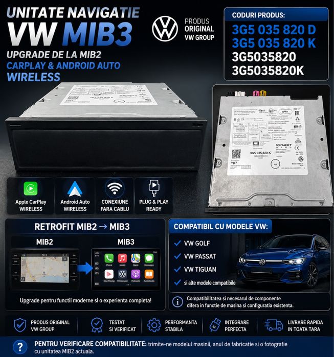 Unitate Navigatie VW MIB 3 MIB3 3G5035820D 3G5 035 820D 3G5035820K