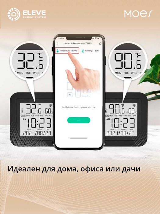Умный ИК-пульт дисплеем Moes Wi-Fi | WR-TY-THR-BK-MS