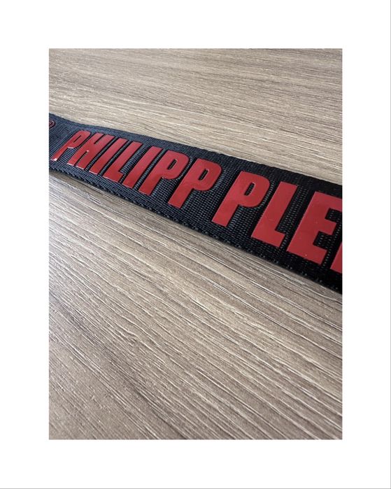Мъжки колан Philipp Plein черно/червено