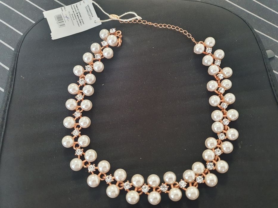 Чоккер с жемчугом в позолоте