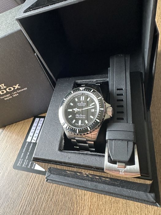 Vand ceas Edox SkyDiver Neptunian, diver 1000M, 44mm