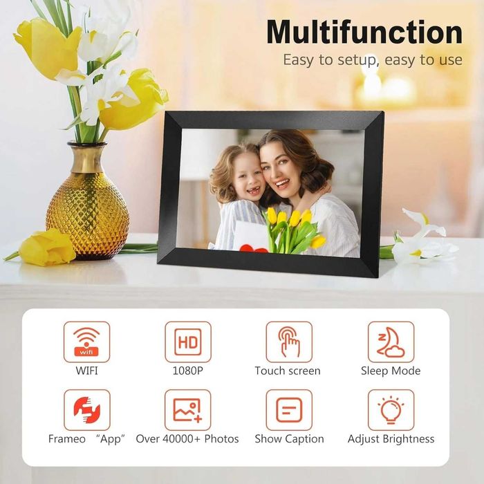 Rama foto digitala, VALA® Digital FRAMEO WIFI, 10.1 inch HD IPS Touch