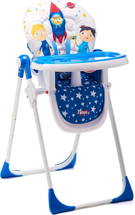 Scaun înalt pentru bebeluși Piku Astronauts cu tavă reglabilă