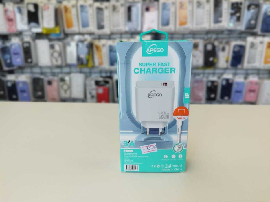 Încărcător rapid 120W cu cablu USB to USB-C, Alb
