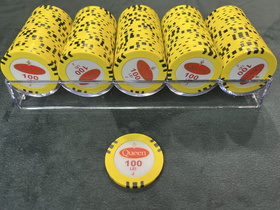 Jetoane Poker 280,000 buc model Casino Queen Bucuresti stoc Customtables.eu