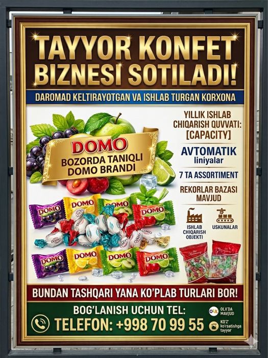 Biznes sotiladi ishlab chiqarish