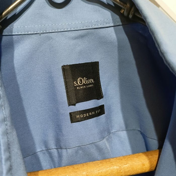Cămașă albastră s.Oliver Black Label Modern Fit mărimea 44 / 17.5 (100% bumbac)