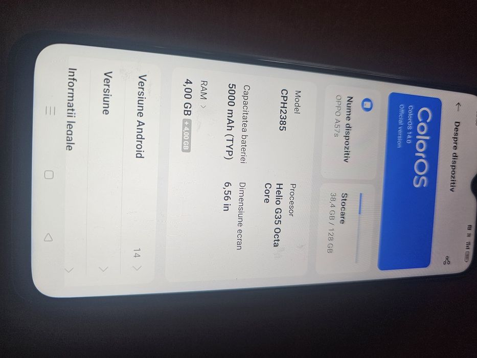 Telefon OPPO A57s 4GB RAM / 128GB Stocare - Stare Foarte Buna