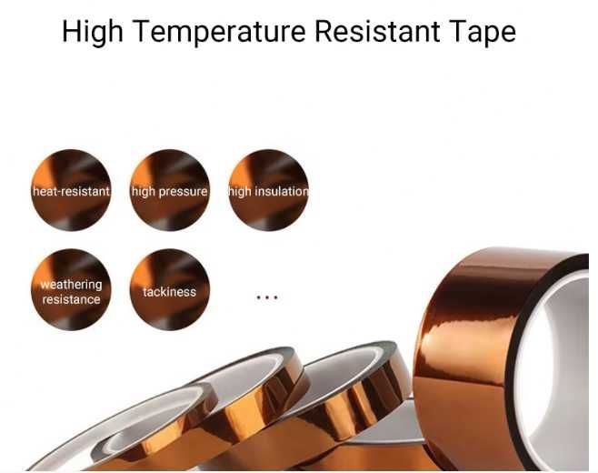 5mm-33m Термоустойчива полиимидна лепенка лента тиксо Kapton tape