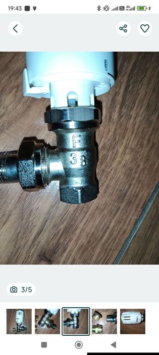 Robinet termostatic herz 3/8 + reducții 1/2