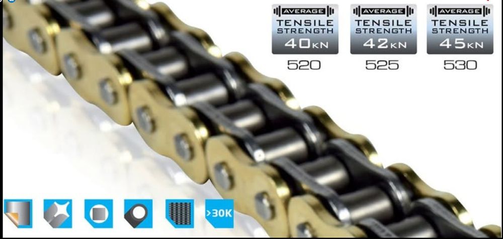 Верига за мотор Tsubaki 525 Sigma X-Ring Gold Chain 110