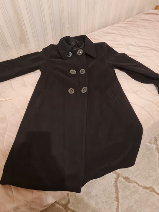 Дамско черно палто