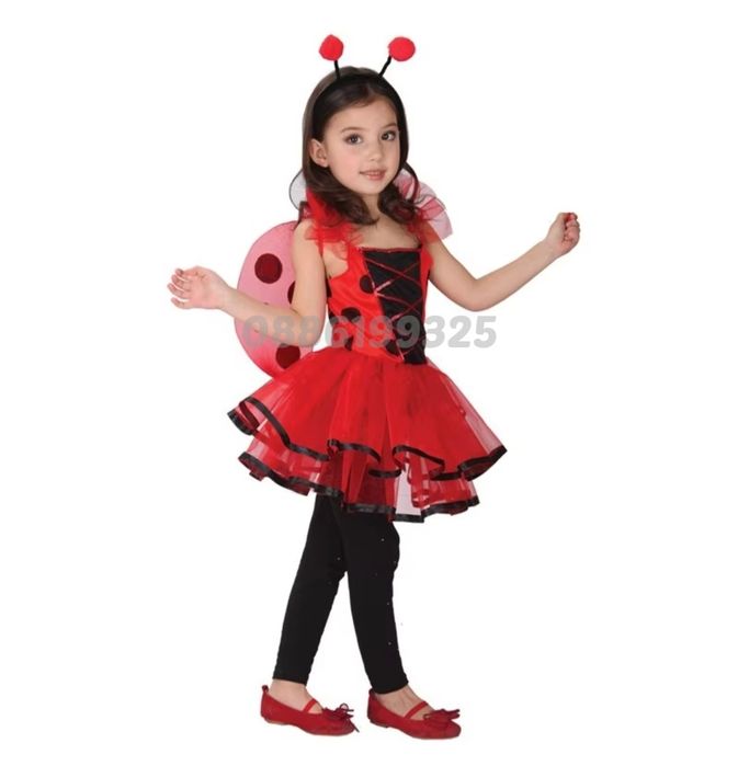 Детски костюм на Пчеличка или Калинка с крилца и аксесоари