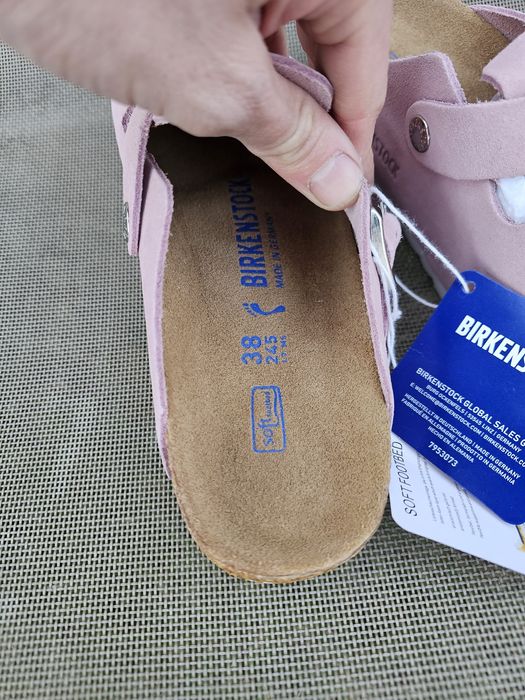 Birkenstock boston roz piele intoarsa 38