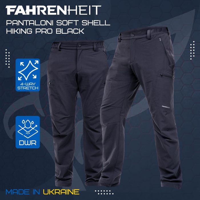 Pantaloni Soft Shell Hiking Pro Black
