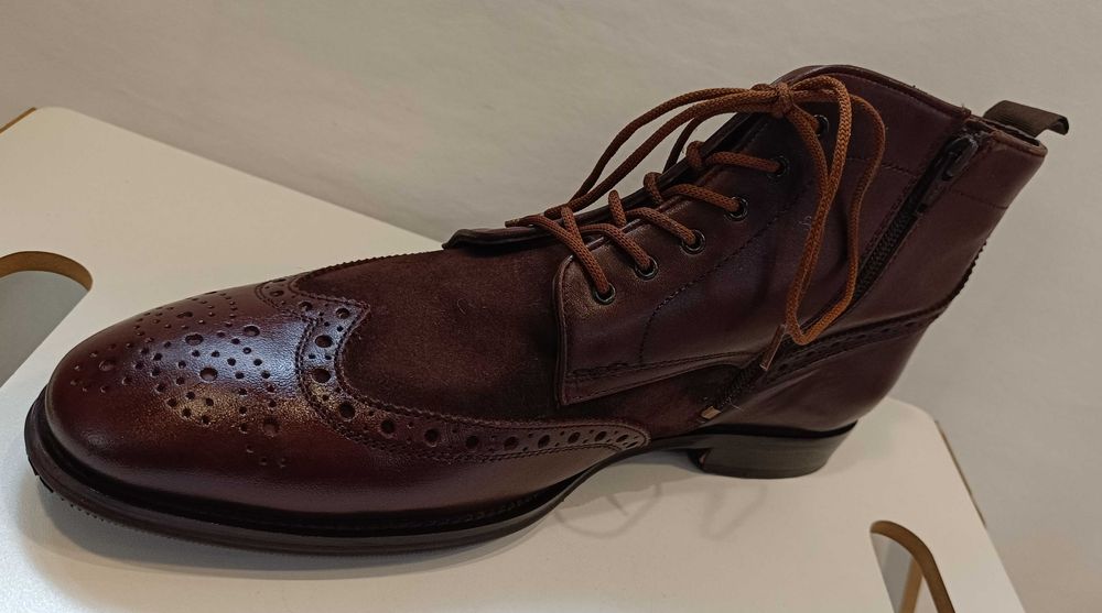 Ghete lace up 43 premium brogue Pat Calvin piele naturala moale