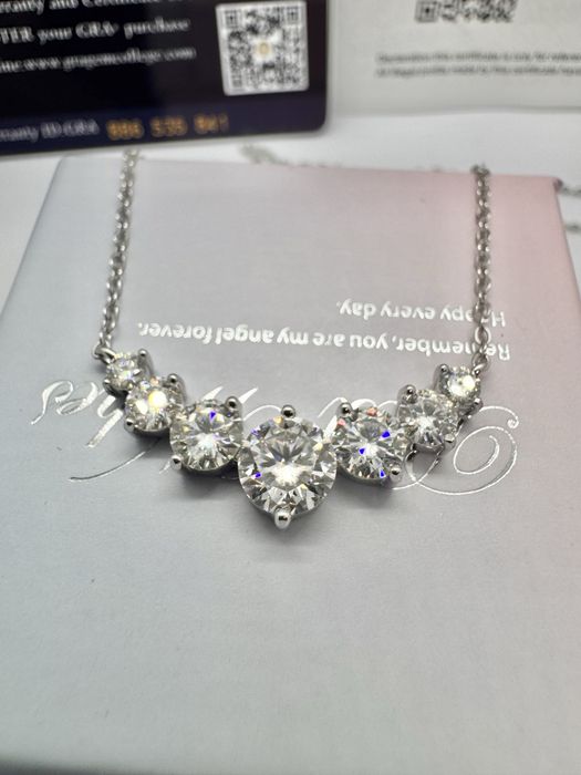 Сребърно колие с мойсанит (Диамант) 2.8 карата