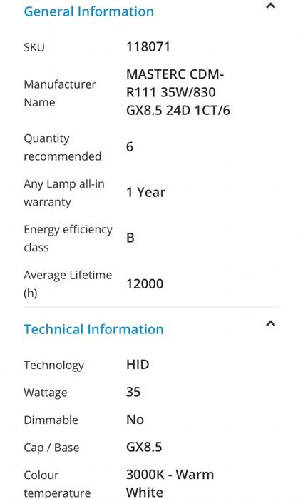 3бр лампи PHILIPS 35W/830 CDM-R111 24D