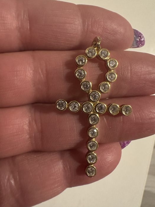 Cruciulita din argint suflata cu aur