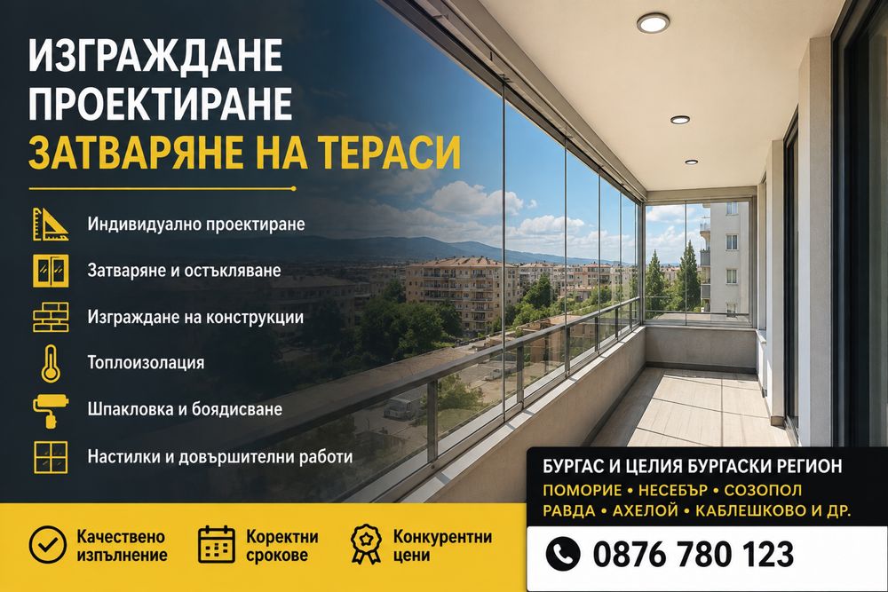 Изграждане, проектиране и затваряне на тераси