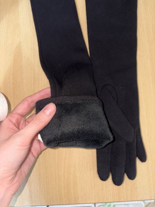 Перчатки длинные теплые