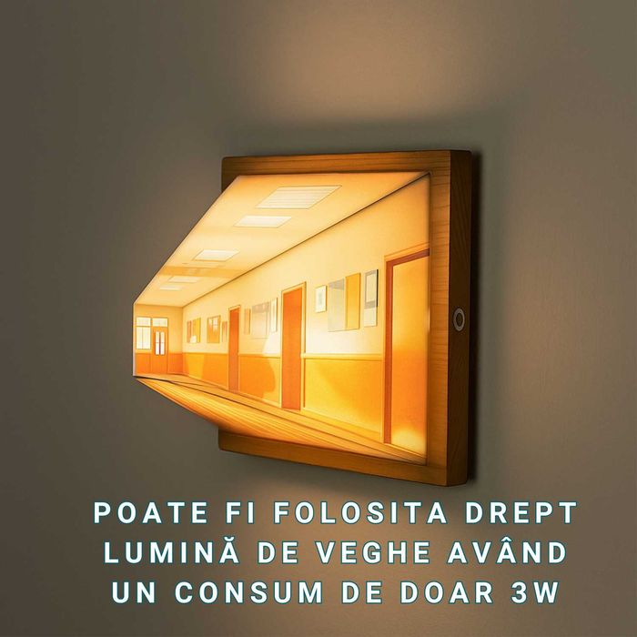 Lampa de veghe pentru perete/birou, 3D stereoscopica-efect holografic