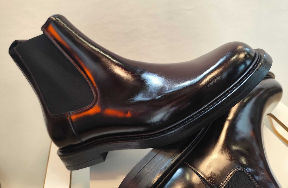 Ghete chelsea 44 premium Massimo Dutti NOI piele naturala burgundy