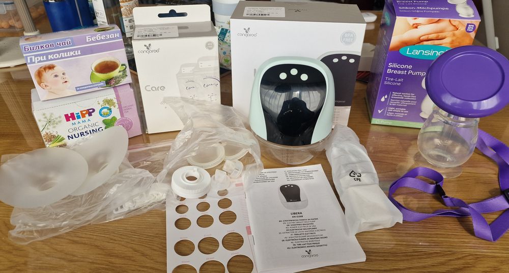 Помпа за кърмене Cangaroo Libera и ръчна помпа Lansinoh
