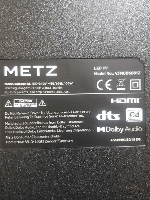Телевизор METZ 43MUD6001Z и LG 47LB679V
