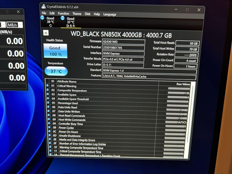 SSD WD Black SN850X 4TB PCI Express 4.0 x4 M.2