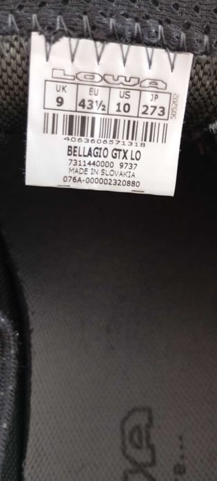 Обувки Lowa Bellagio GTX LO употребявани, в отлично състояние (малко носени) 100 евро