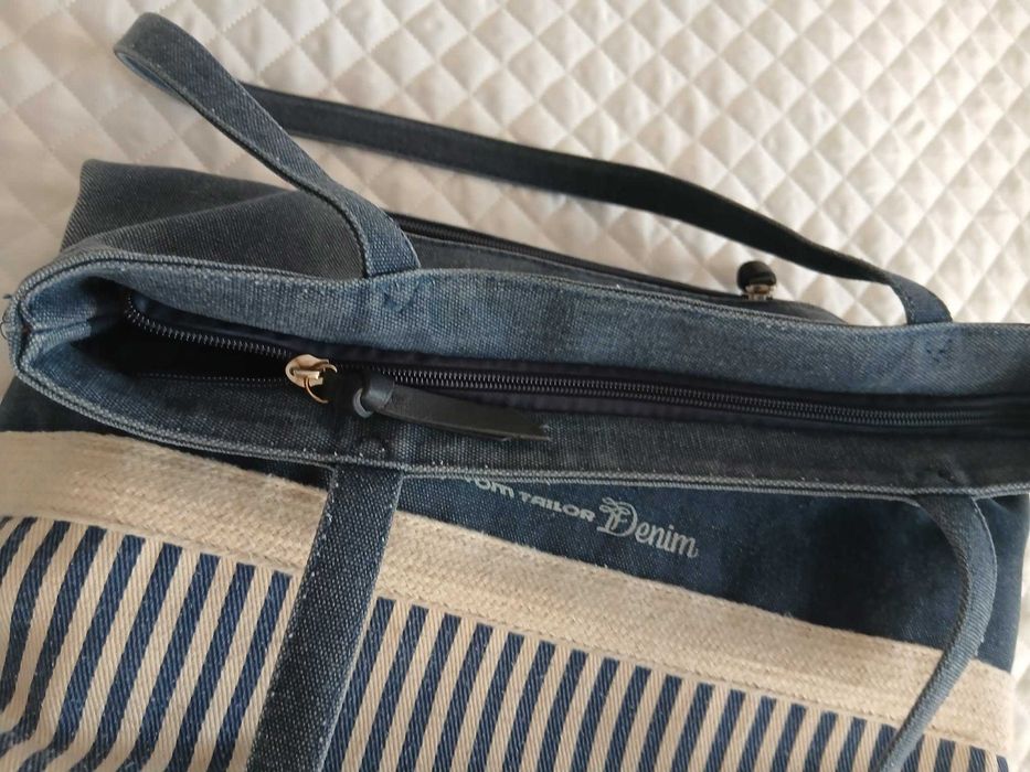 Дамска  тип Tote – Tom Tailor Denim (синя, на райета)
