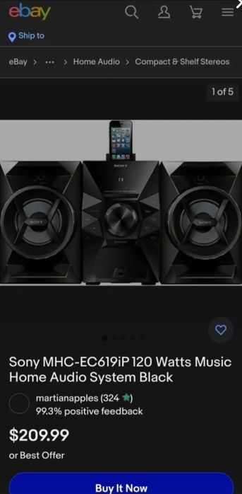 Vând Combină Muzicală Sony, CD Player, Docking, Tuner FM, USB, 2x60W
