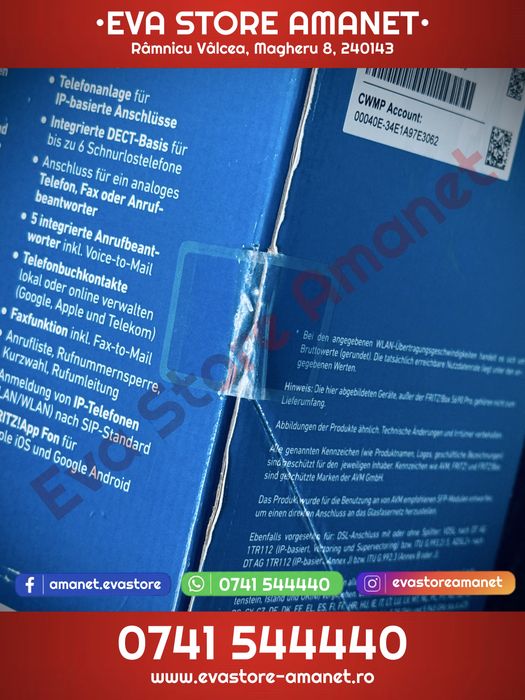 Router/Modem Wireless AVM FRITZ!Box 5690 Pro WiFi 7 Tri Band Fibra si DSL